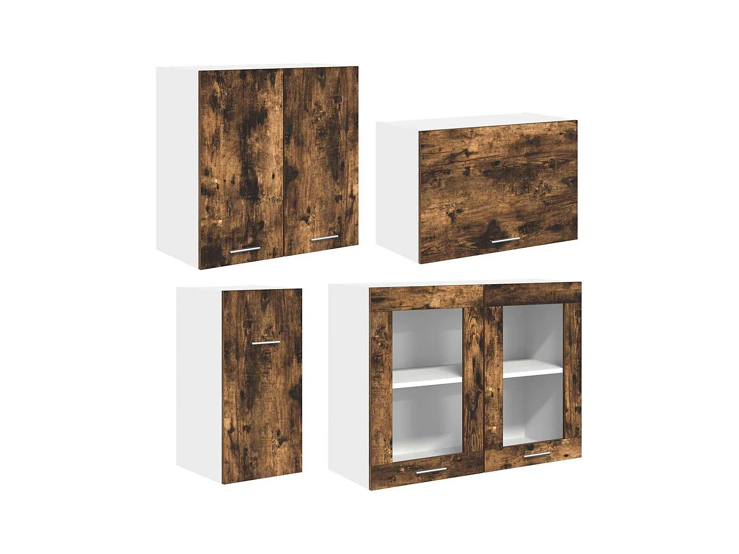 Ensemble de meubles de cuisine avec porte Lyon 8 pcs Chêne fumé