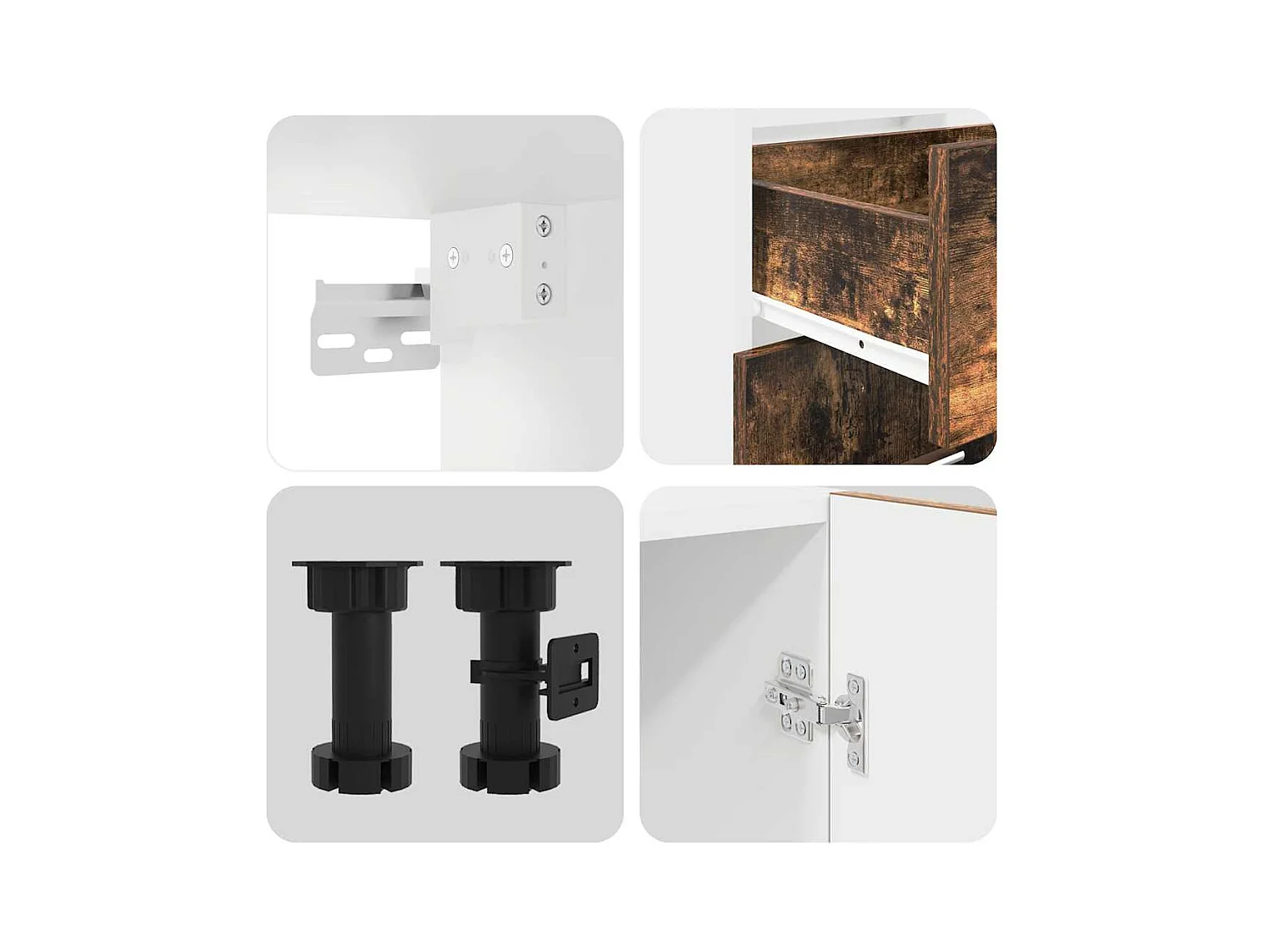 Ensemble de meubles de cuisine avec porte Lyon 8 pcs Chêne fumé