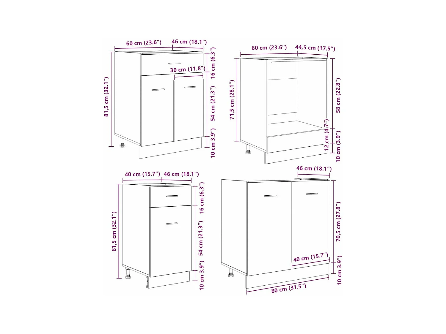 Ensemble de meubles de cuisine avec porte Lyon 8 pcs Chêne fumé