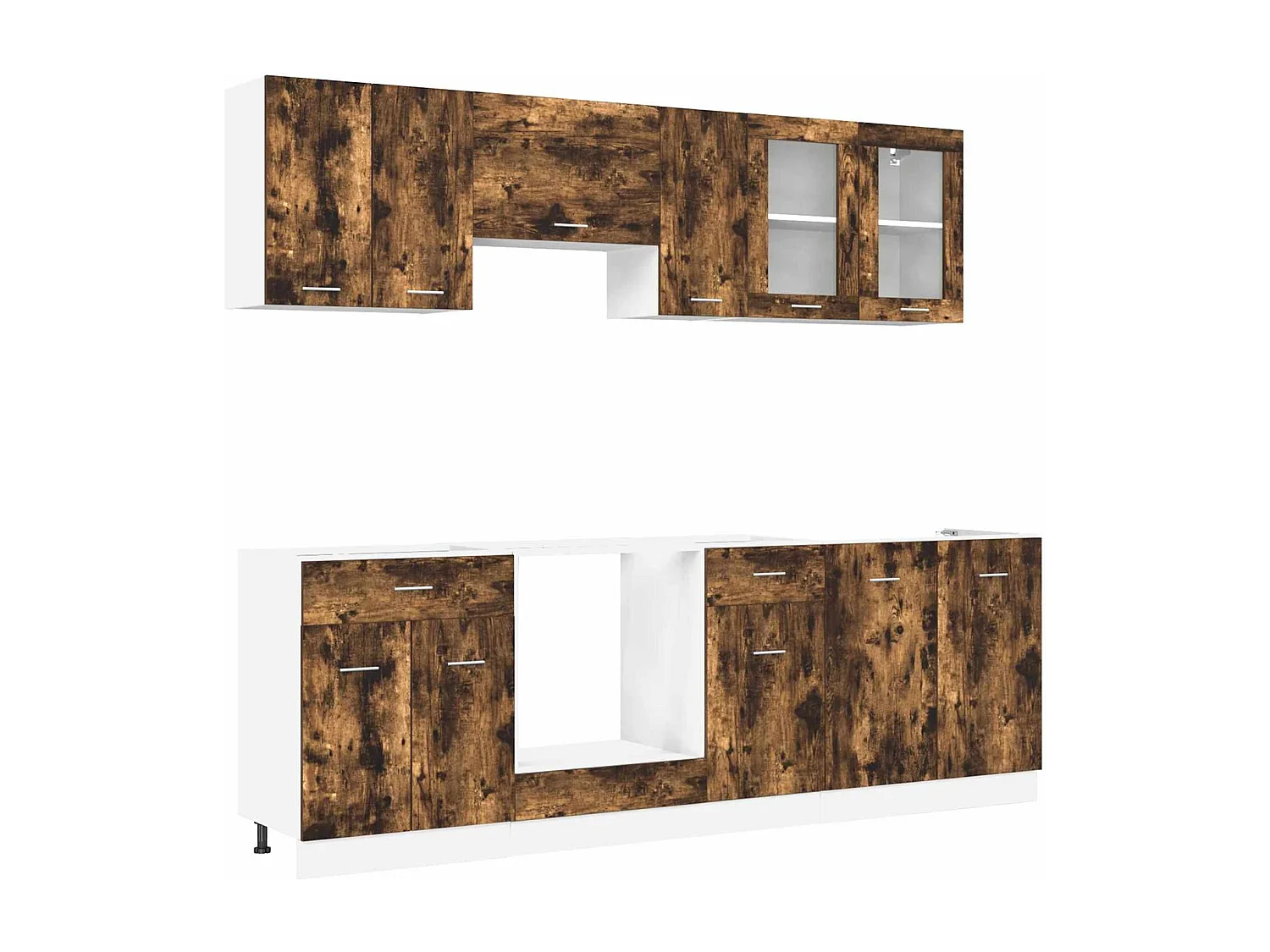 Ensemble de meubles de cuisine avec porte Lyon 8 pcs Chêne fumé