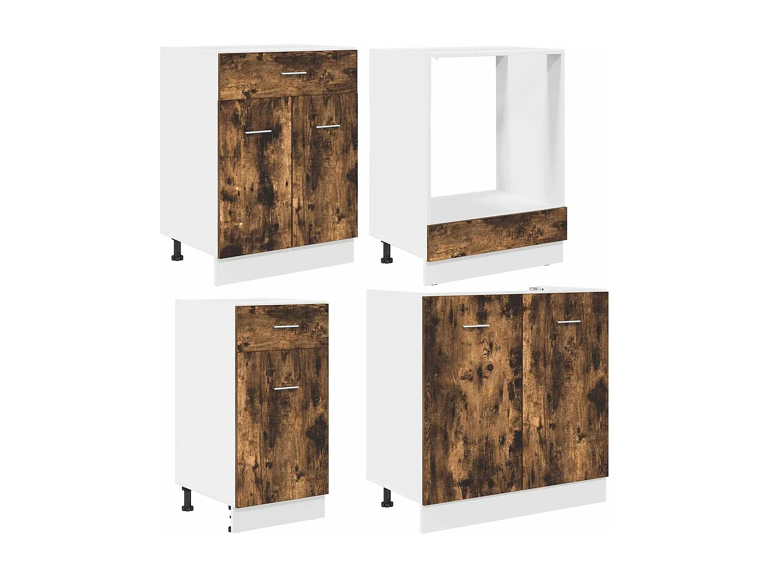 Ensemble de meubles de cuisine avec porte Lyon 8 pcs Chêne fumé