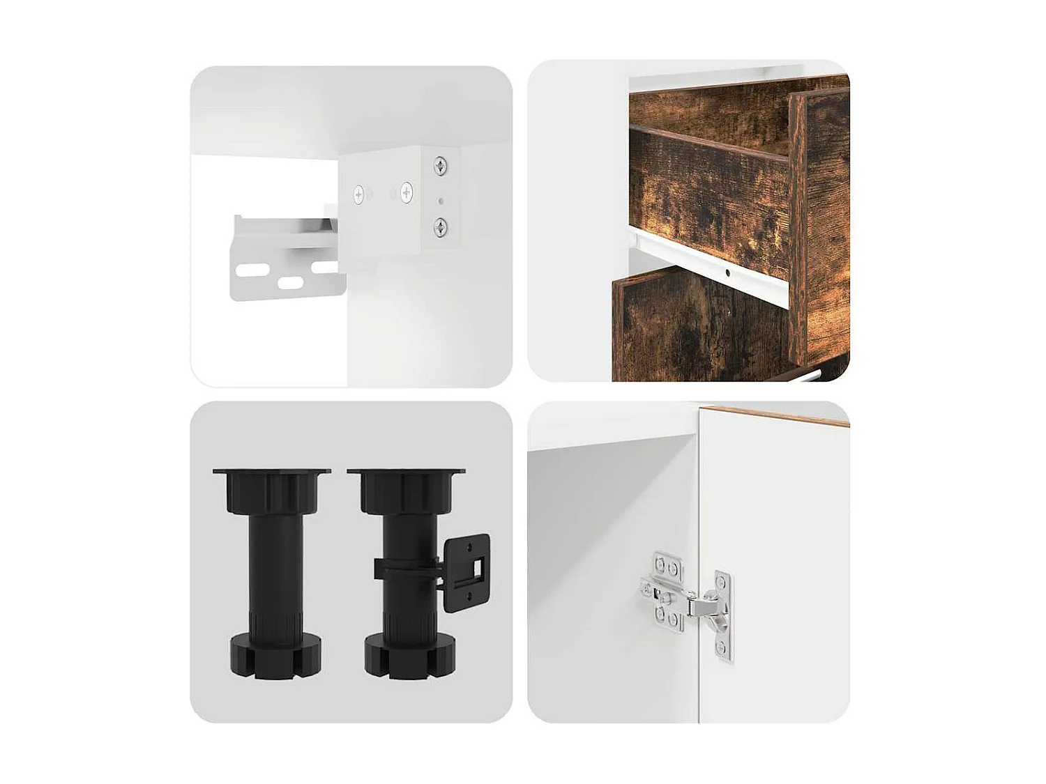 Ensemble de meubles de cuisine avec porte Lyon 8 pcs Chêne fumé