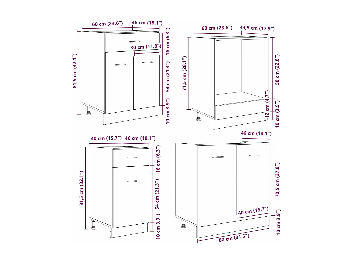 Ensemble de meubles de cuisine avec porte Lyon 8 pcs Chêne fumé