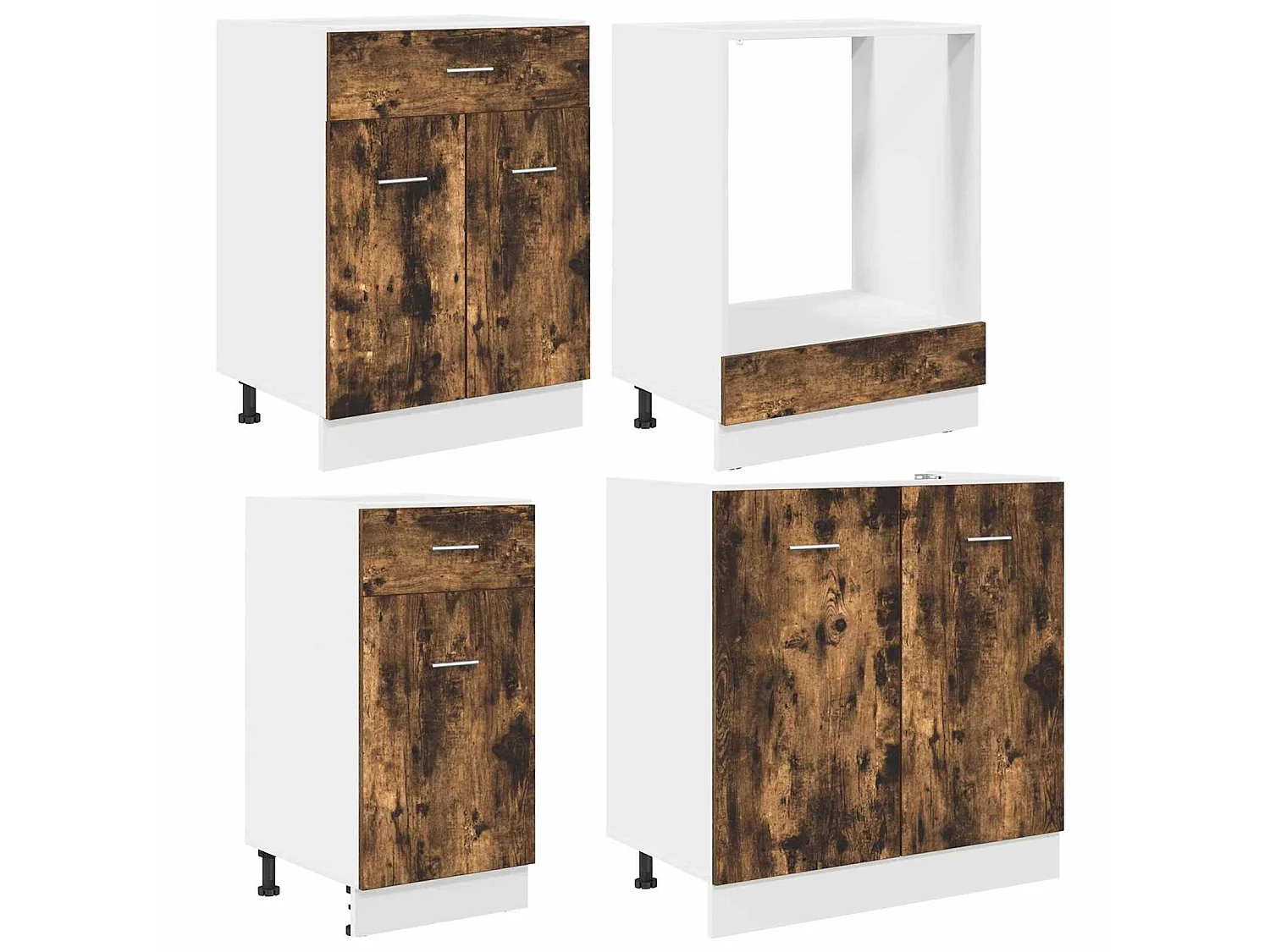 Keukenkastenset met lade Lyon 8 pcs Gerookt eiken Bewerkt hout