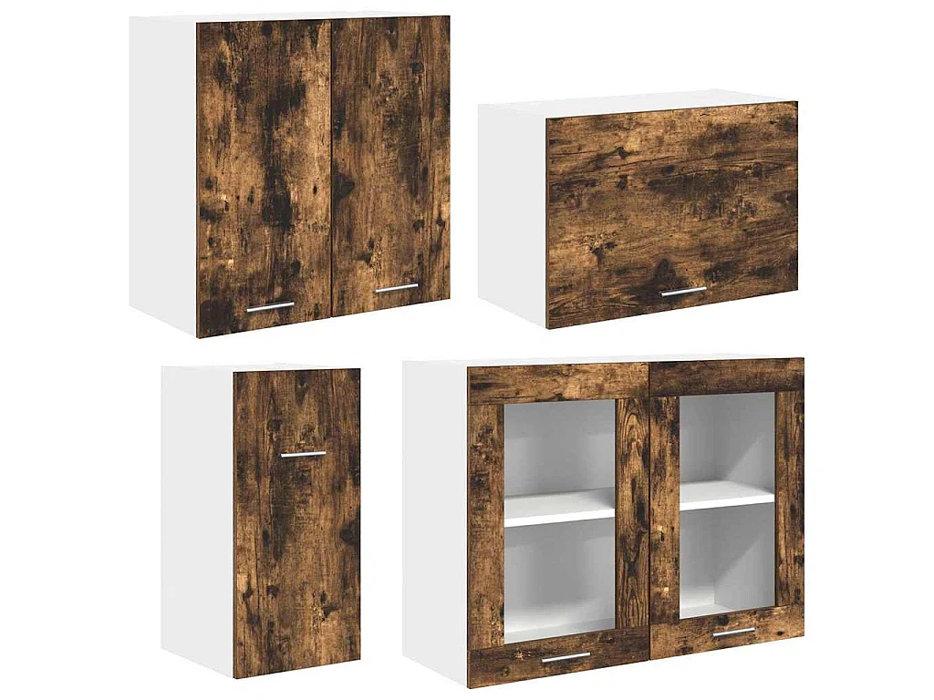 Keukenkastenset met lade Lyon 8 pcs Gerookt eiken Bewerkt hout