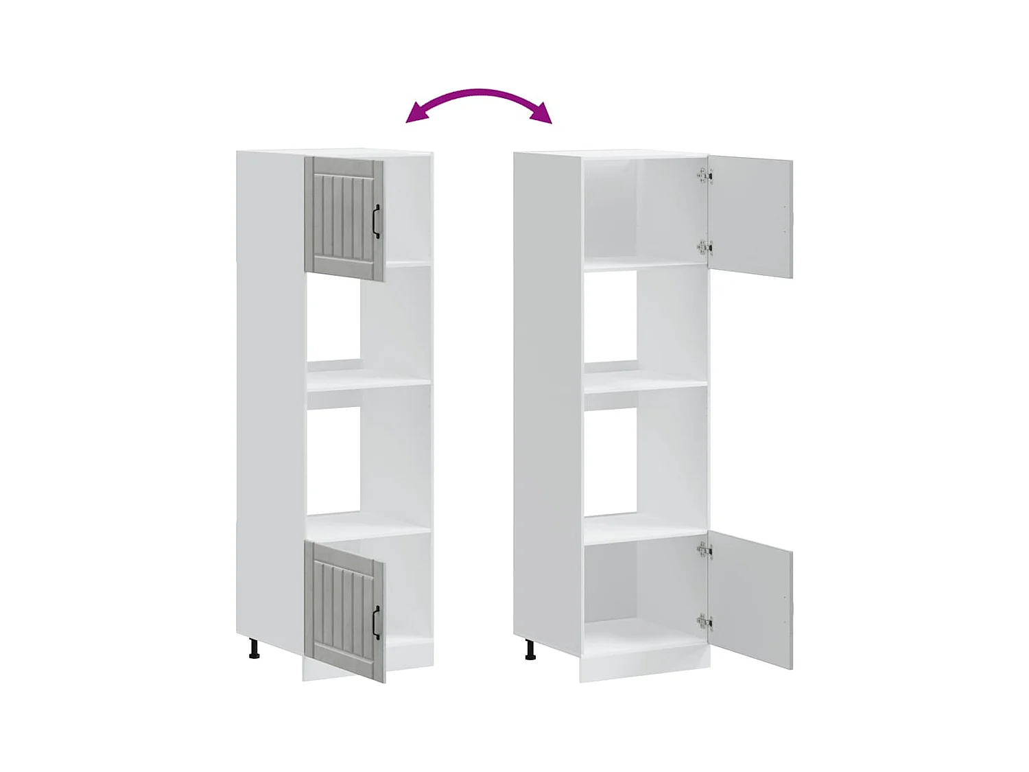 Armoires de four 2 pièces "Lucca" Bois d'ingénierie gris béton