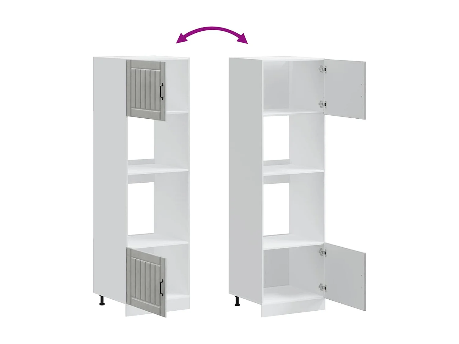 Armoires de four 2 pièces "Lucca" Bois d'ingénierie gris béton