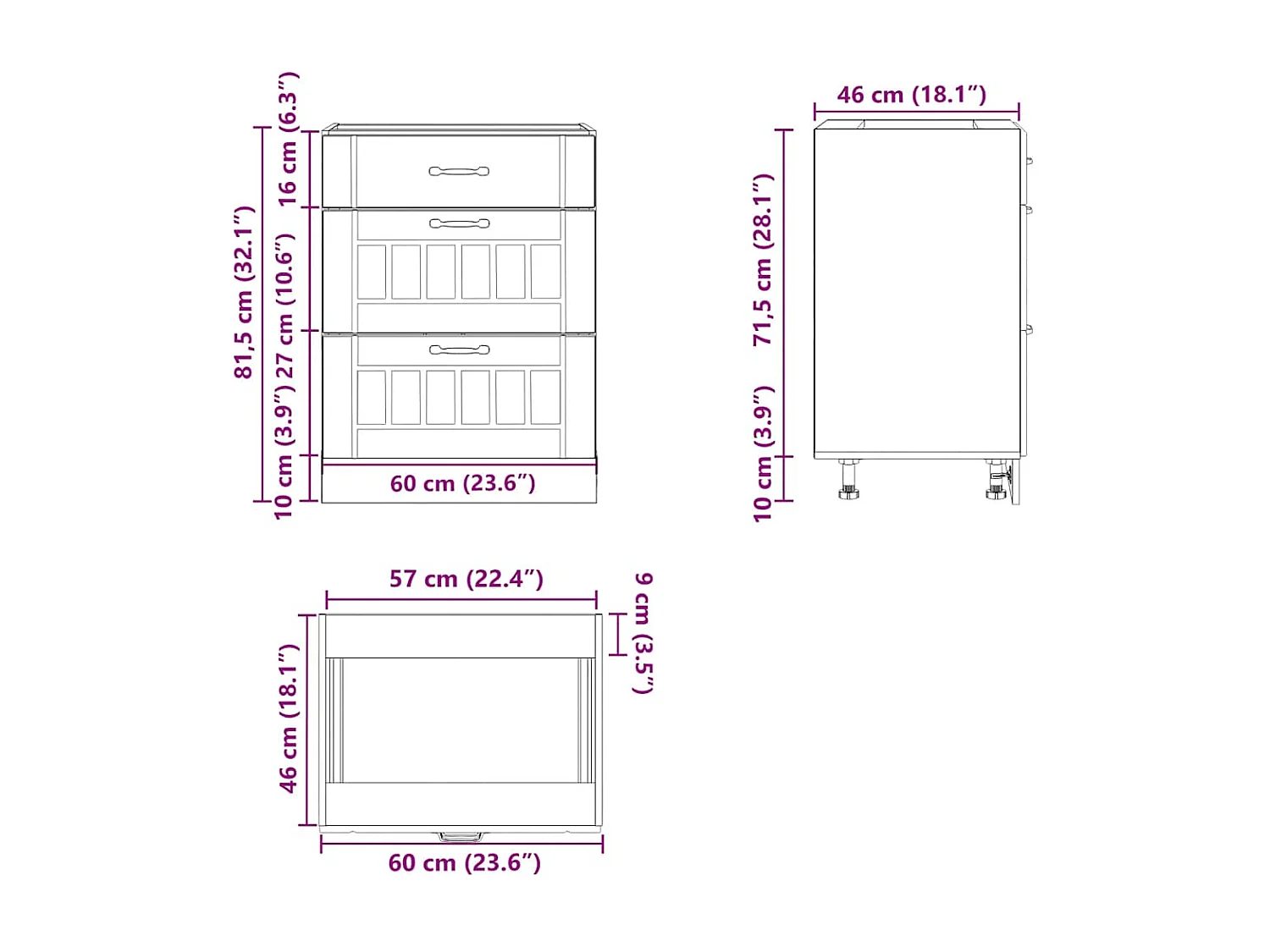 Base da Cucina Lucca Rovere Sonoma in Legno Multistrato