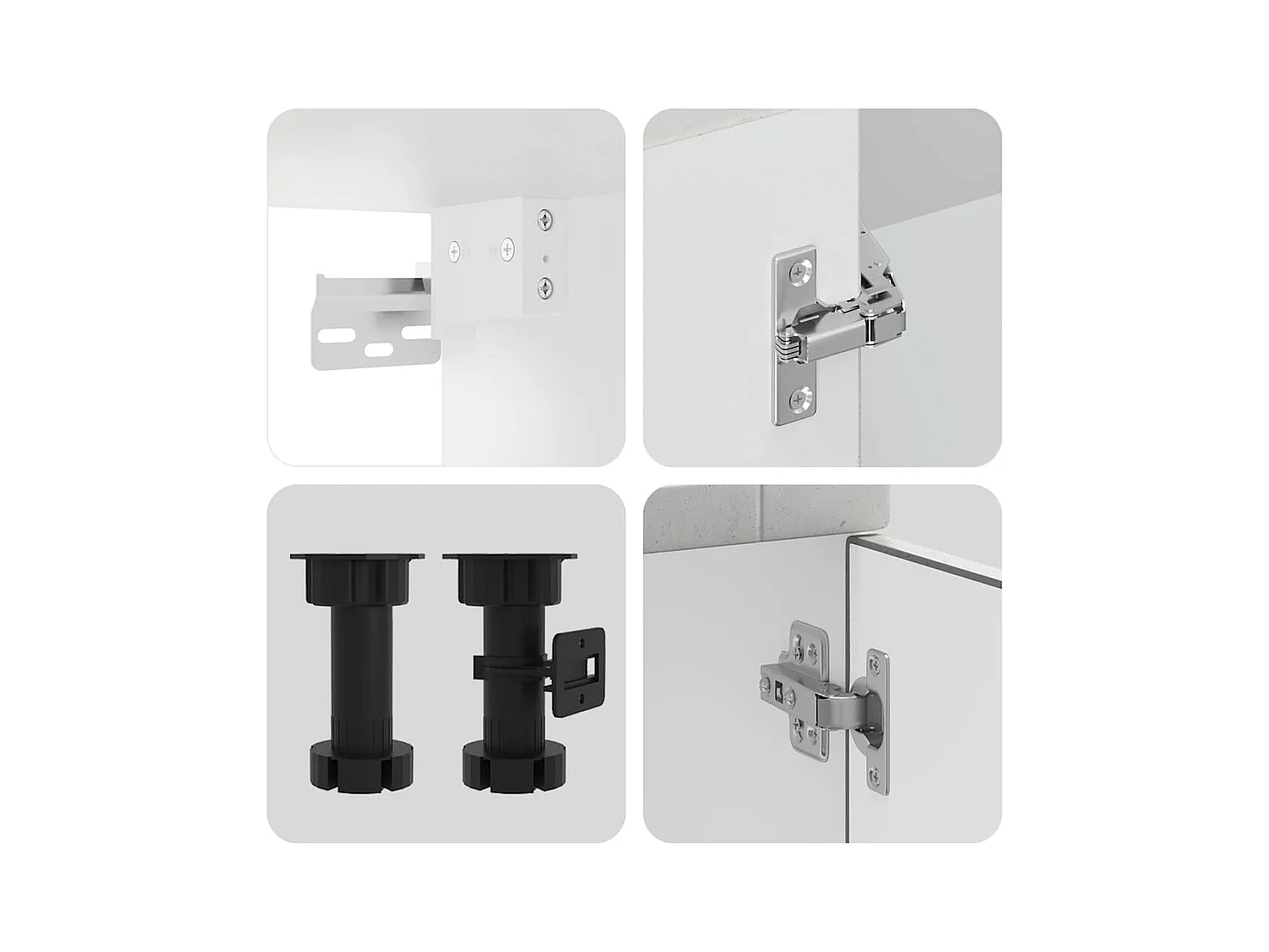 4-delige Keukenkastenset Porto bewerkt hout betongrijs