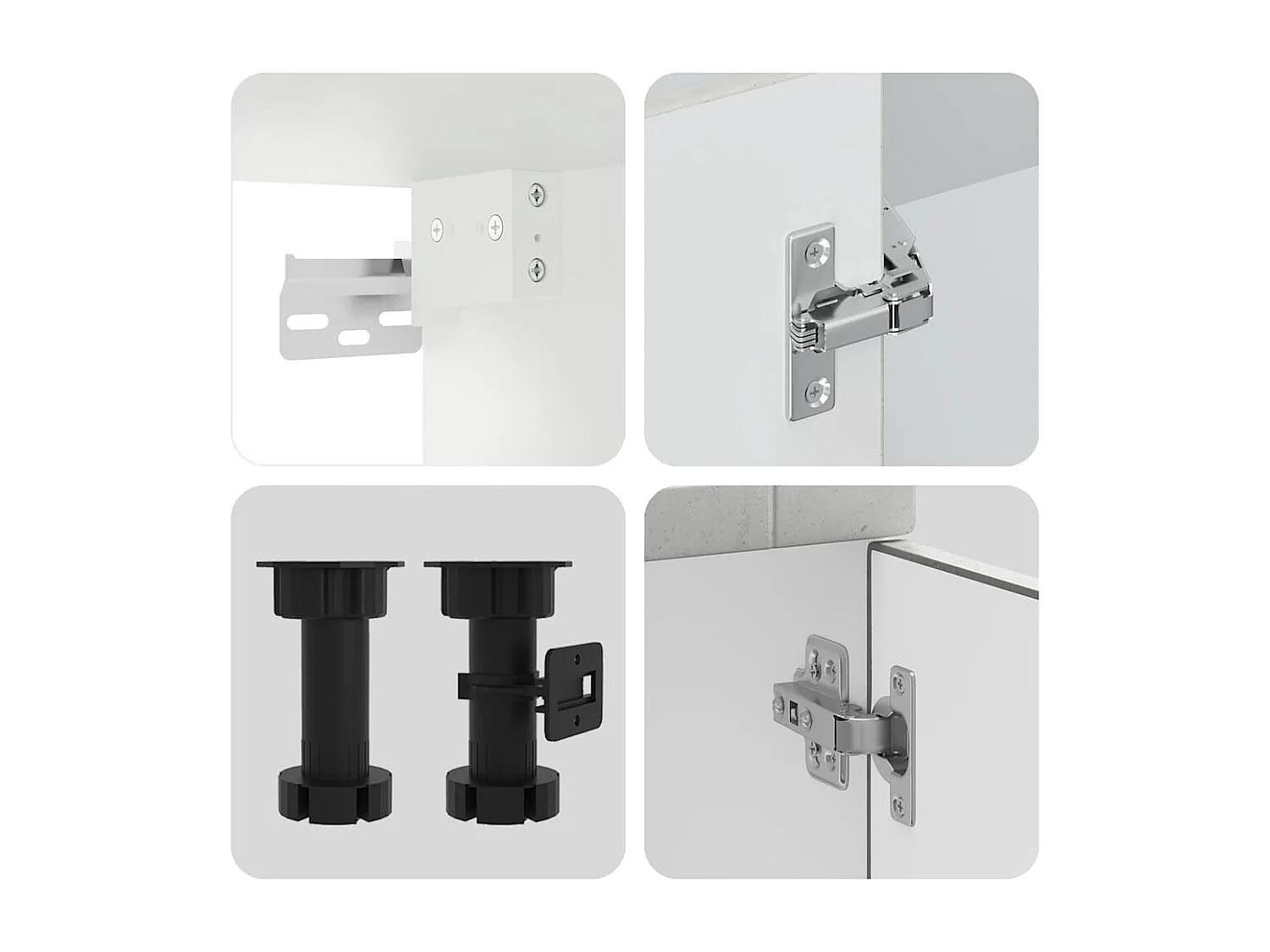 4-delige Keukenkastenset Porto bewerkt hout betongrijs