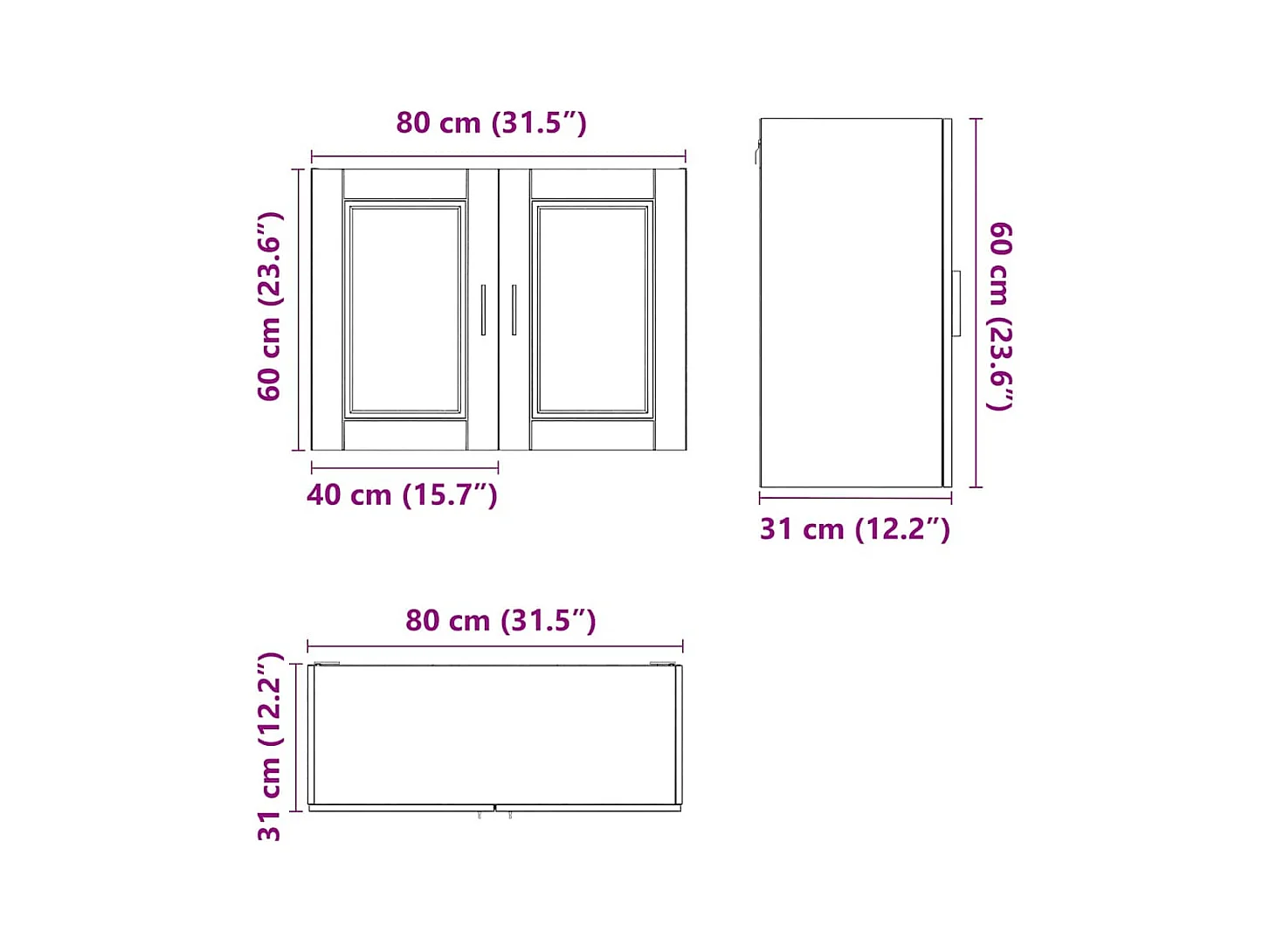 Küchen-Hängeschrank Porto Grau Sonoma Holzwerkstoff