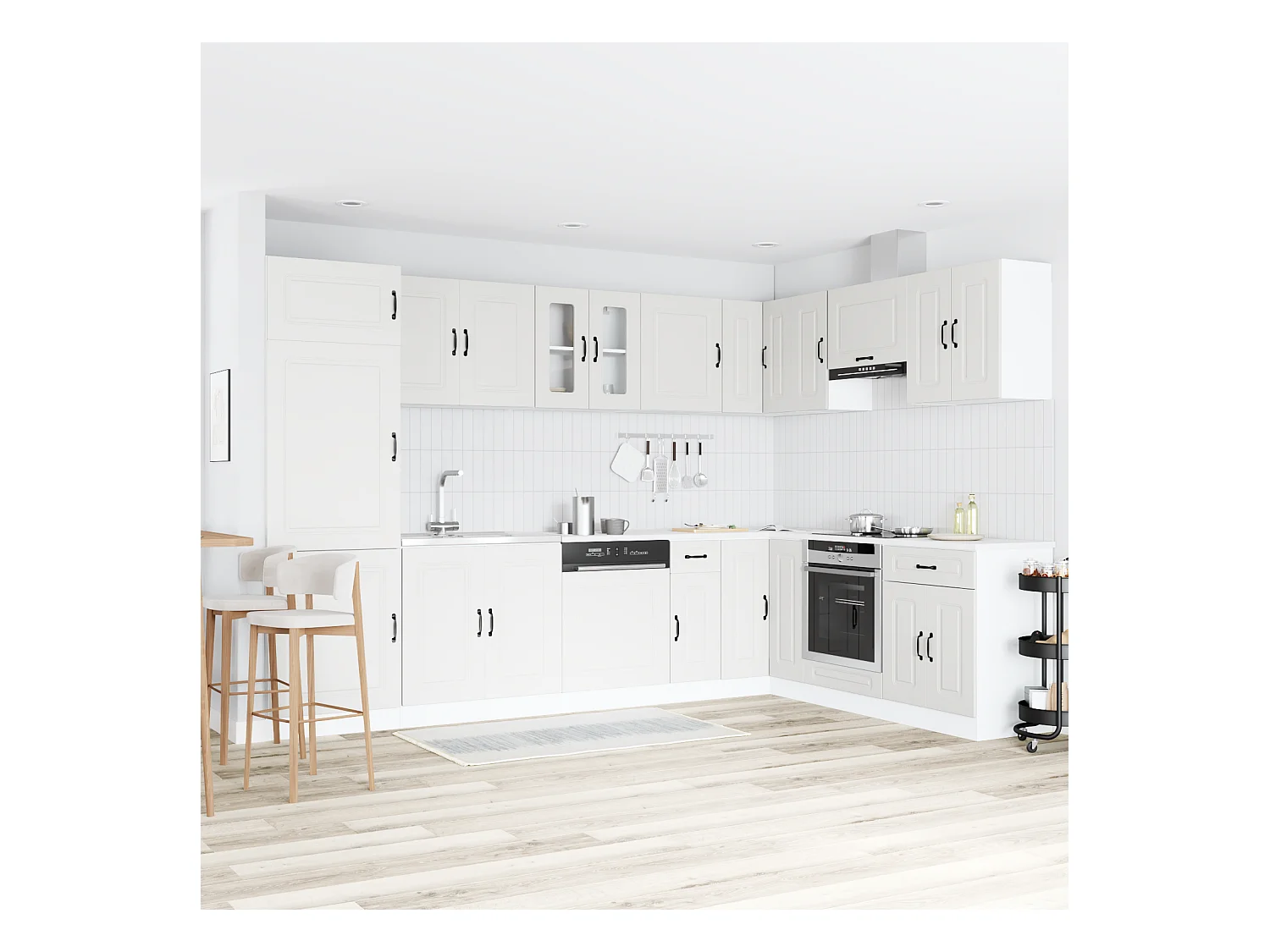 Armoire de cuisine Kalmar 2 pcs Blanc 80 x 46 x 81.5 cm