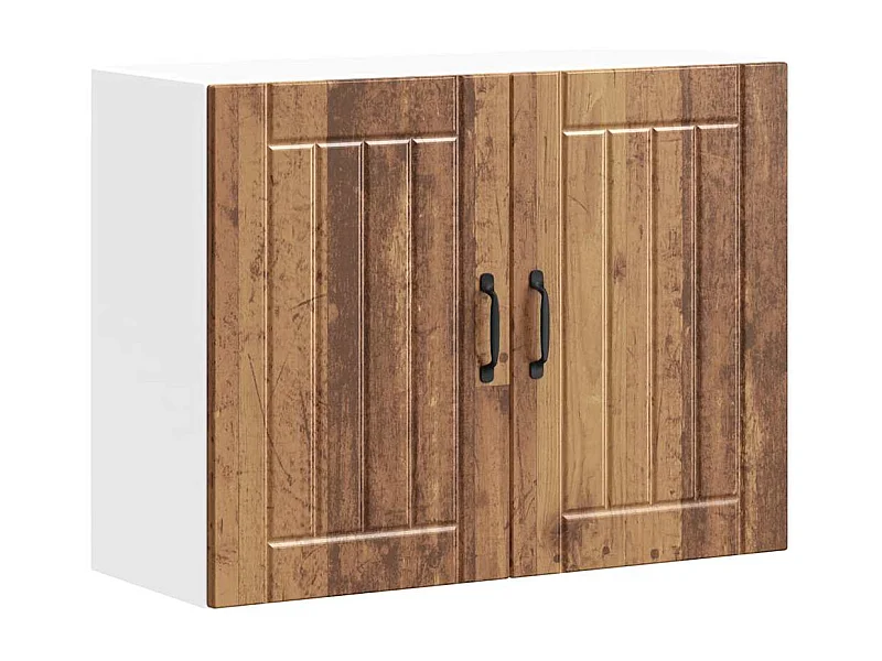 Keukenwandkast Lucca bewerkt hout oud houtkleurig