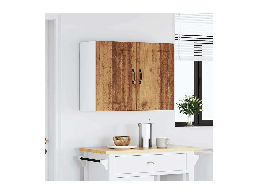 Armoire murale de cuisine Lucca vieux bois bois ingénierie