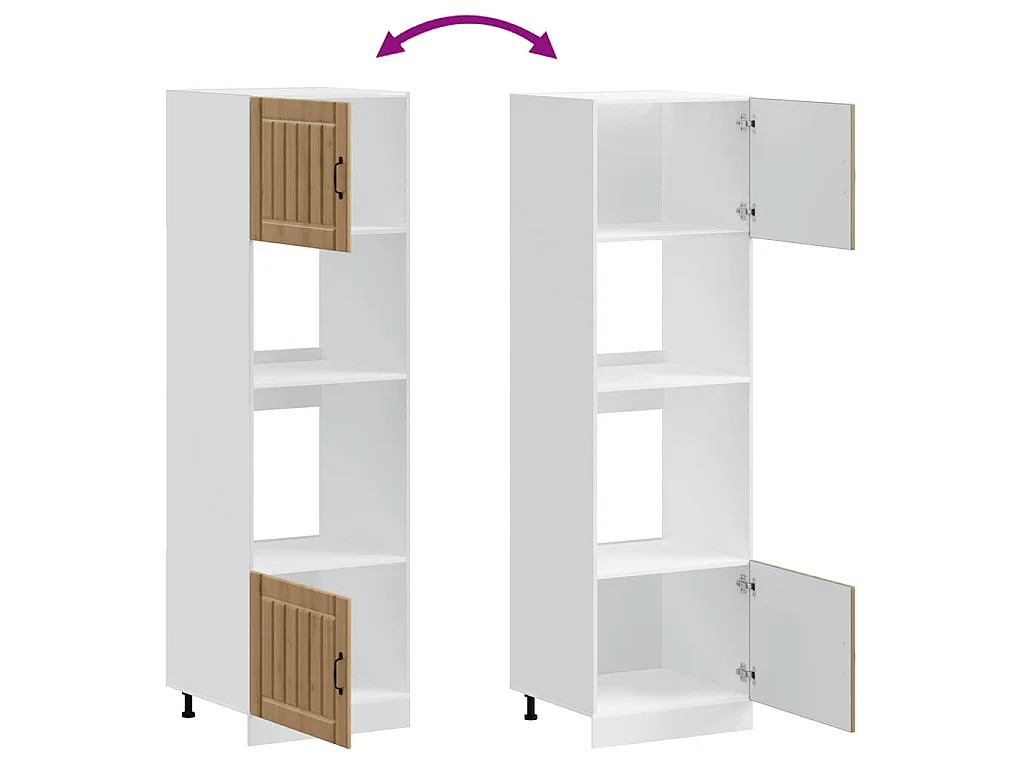Armoires de four 2 pièces "Lucca" Chêne artisanal Bois d'ingénierie