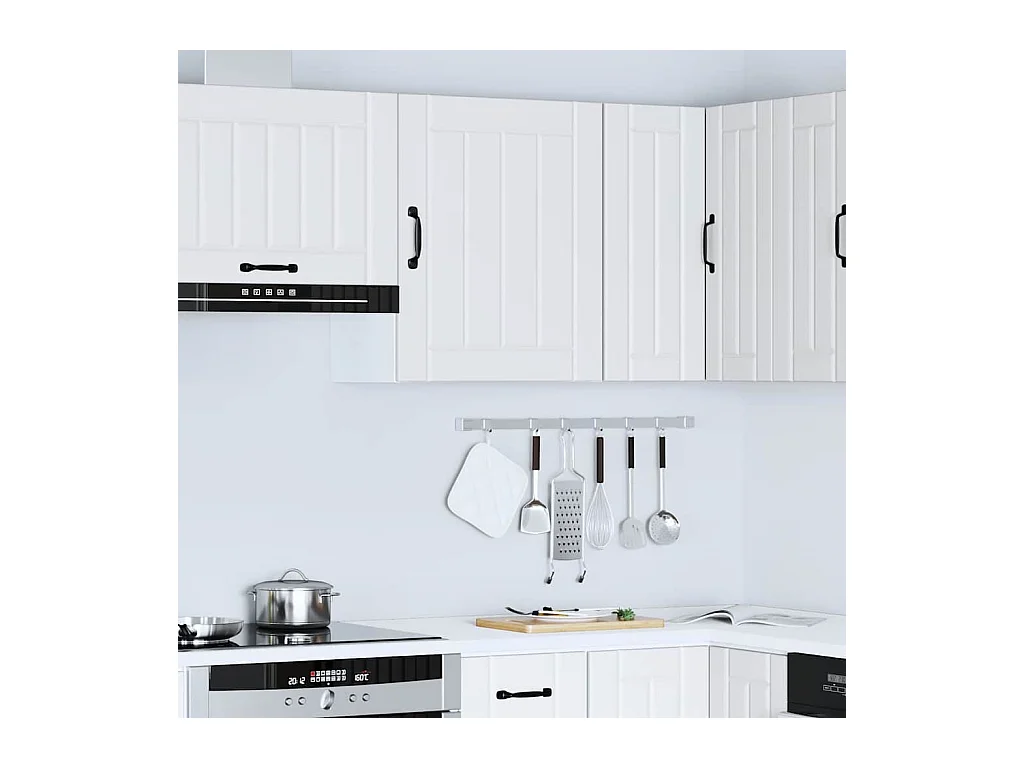 Armoire murale de cuisine Lucca blanc bois d'ingénierie