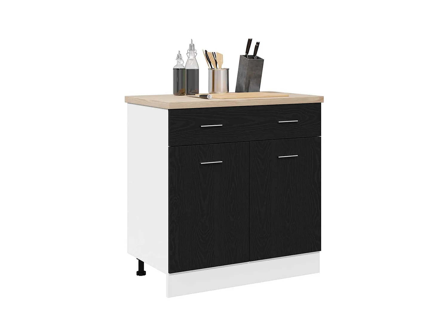 Cabinet avec Tiroir Riga Chêne noir 80 x 46 x 81,5 cm