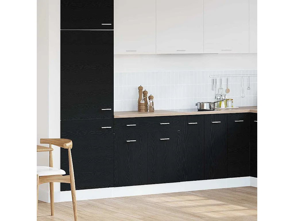 Armoire suspendue avec tiroir Riga Chêne noir 80 x 31 x 81.5 cm