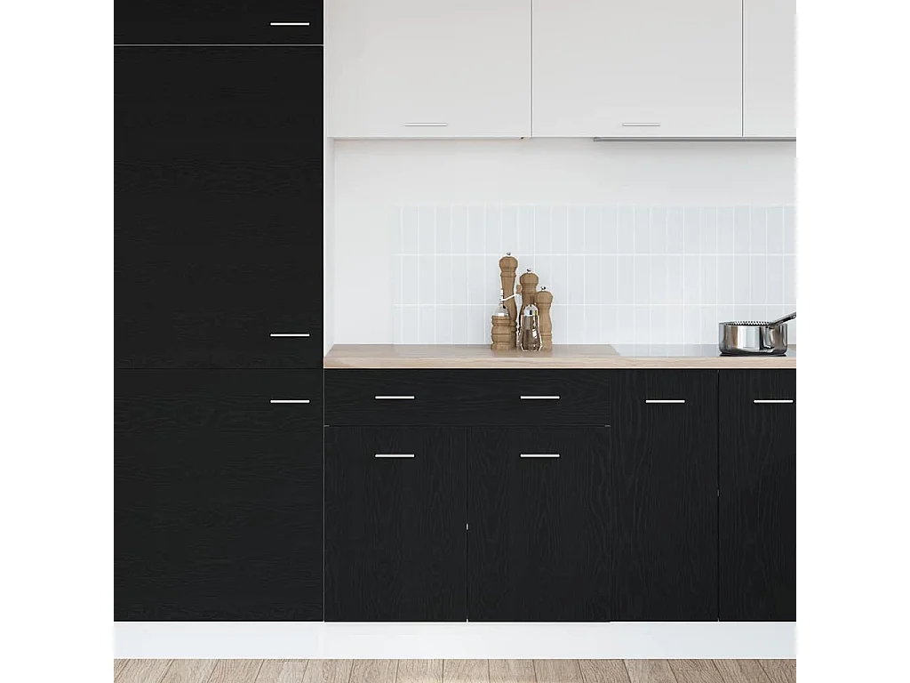 Armoire suspendue avec tiroir Riga Chêne noir 80 x 31 x 81.5 cm