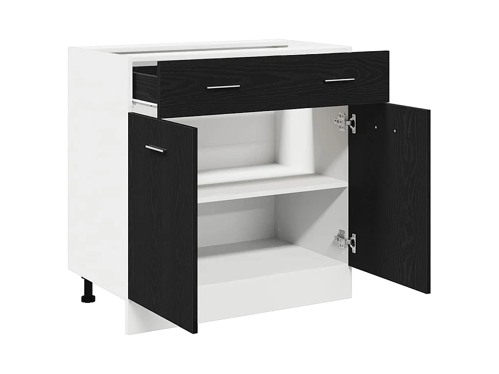 Armoire suspendue avec tiroir Chêne noir 80 x 31 x 81,5 cm