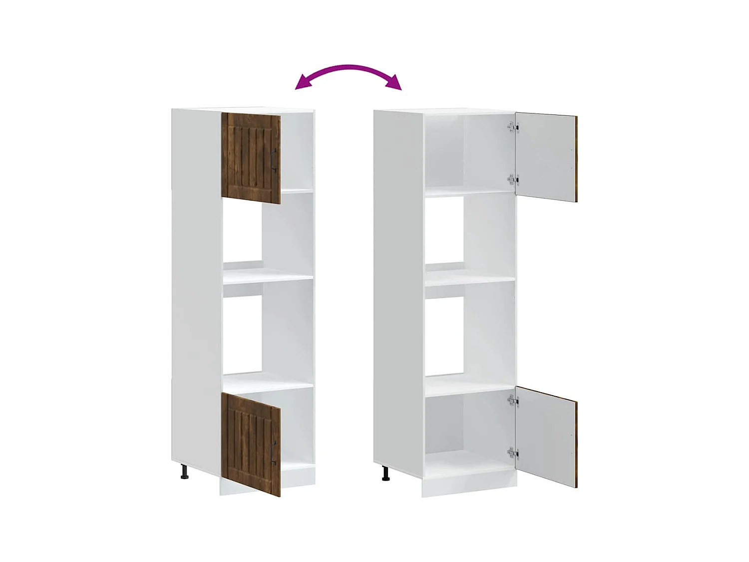 Armoires de four 2 pièces "Lucca" Chêne fumé Bois d'ingénierie