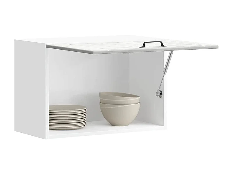 Armoire murale de cuisine Lucca gris béton bois ingénierie