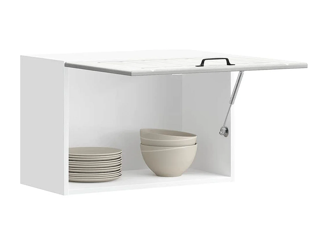 Armoire murale de cuisine Lucca gris béton bois ingénierie