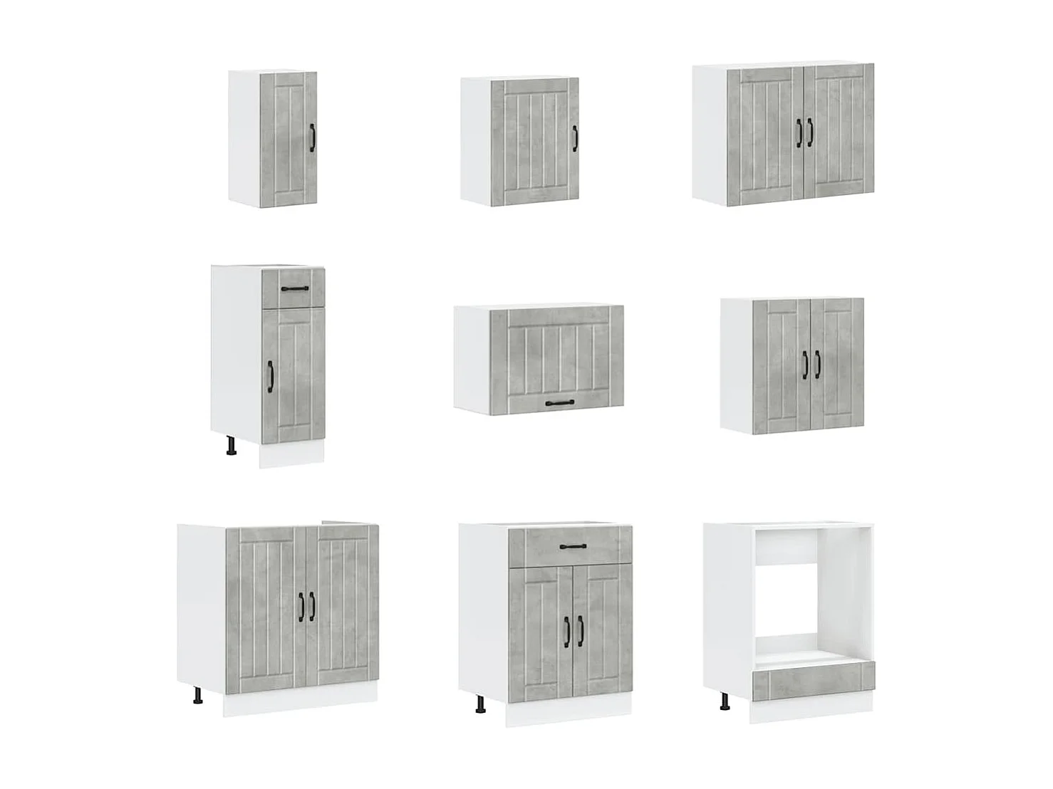 Set Mobili da Cucina 14 pz Lucca Grigio Cemento in Truciolato