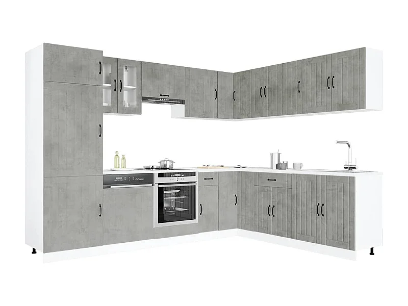 Set Mobili da Cucina 14 pz Lucca Grigio Cemento in Truciolato