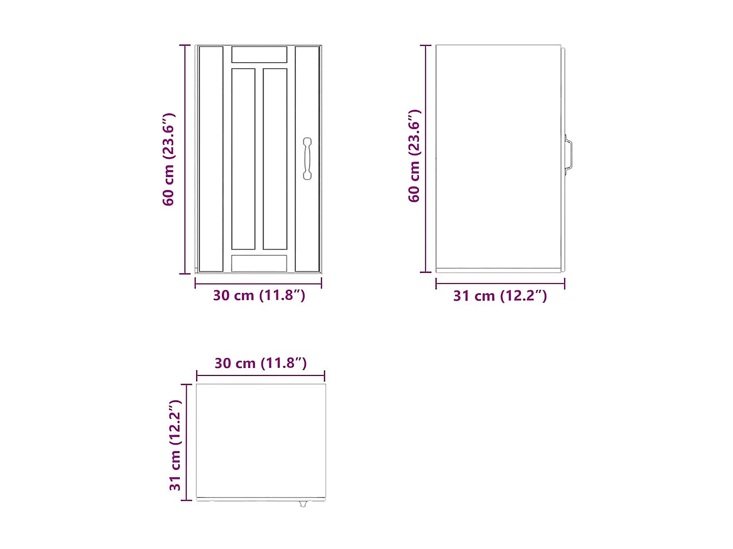 Keukenwandkast Lucca bewerkt hout sonoma eikenkleurig