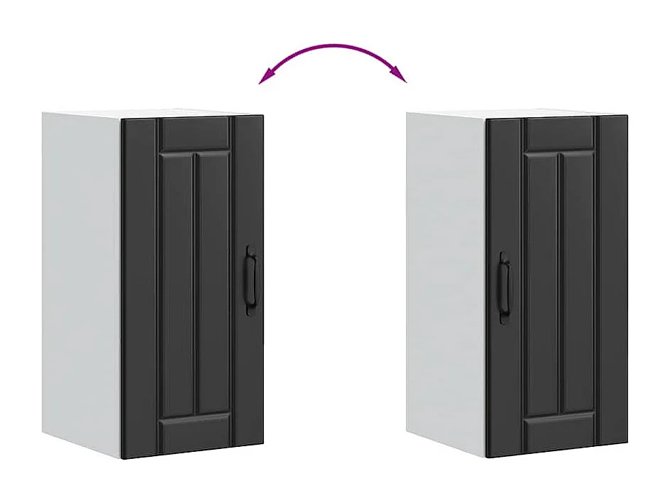 Armoire murale de cuisine Lucca noir bois d'ingénierie