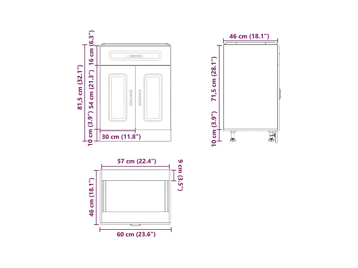 Armoire de cuisine Lucca blanc bois d'ingénierie