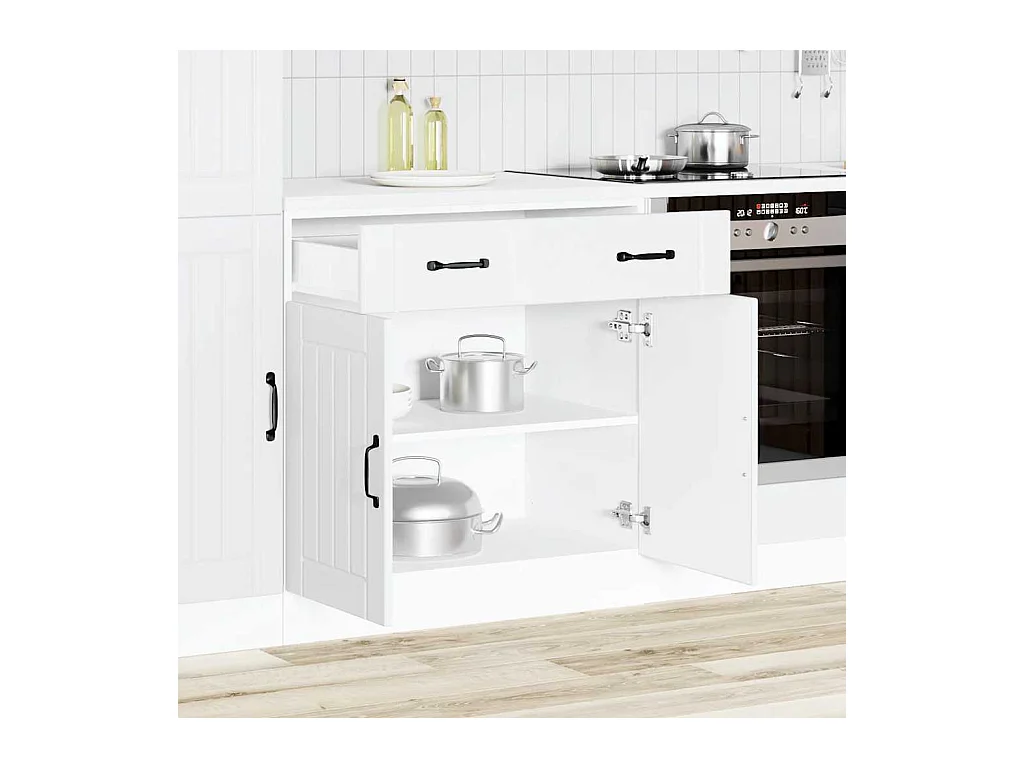 Armoire de cuisine Lucca blanc bois d'ingénierie