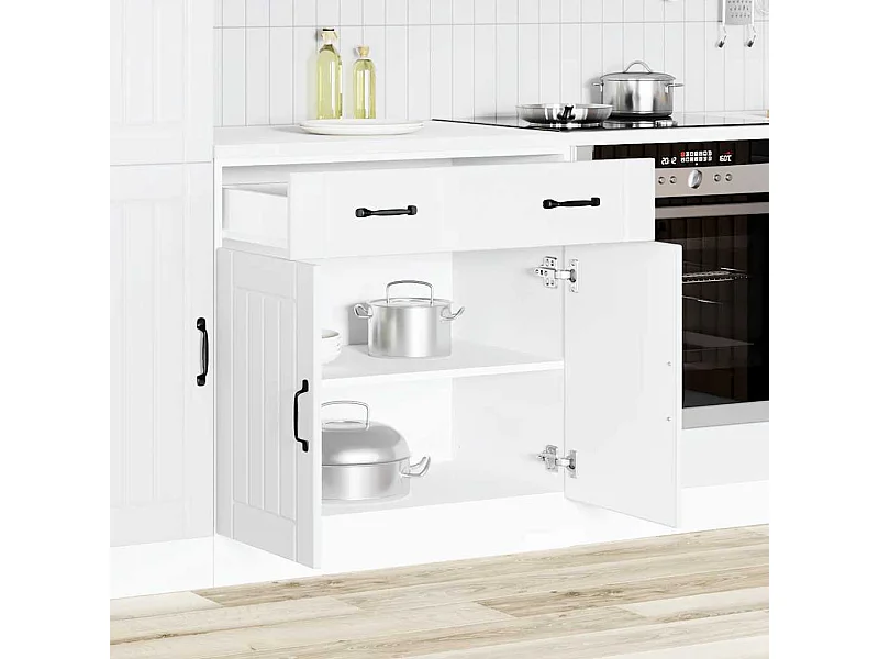 Küchen-Unterschrank Lucca Weiß Holzwerkstoff