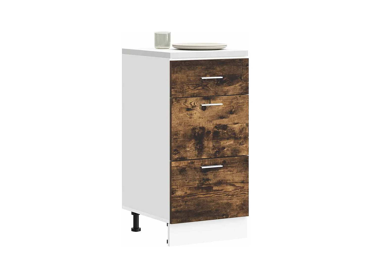 Meuble bas "Lyon" Chêne fumé 40 x 46 x 81,5 cm Bois d'ingénierie