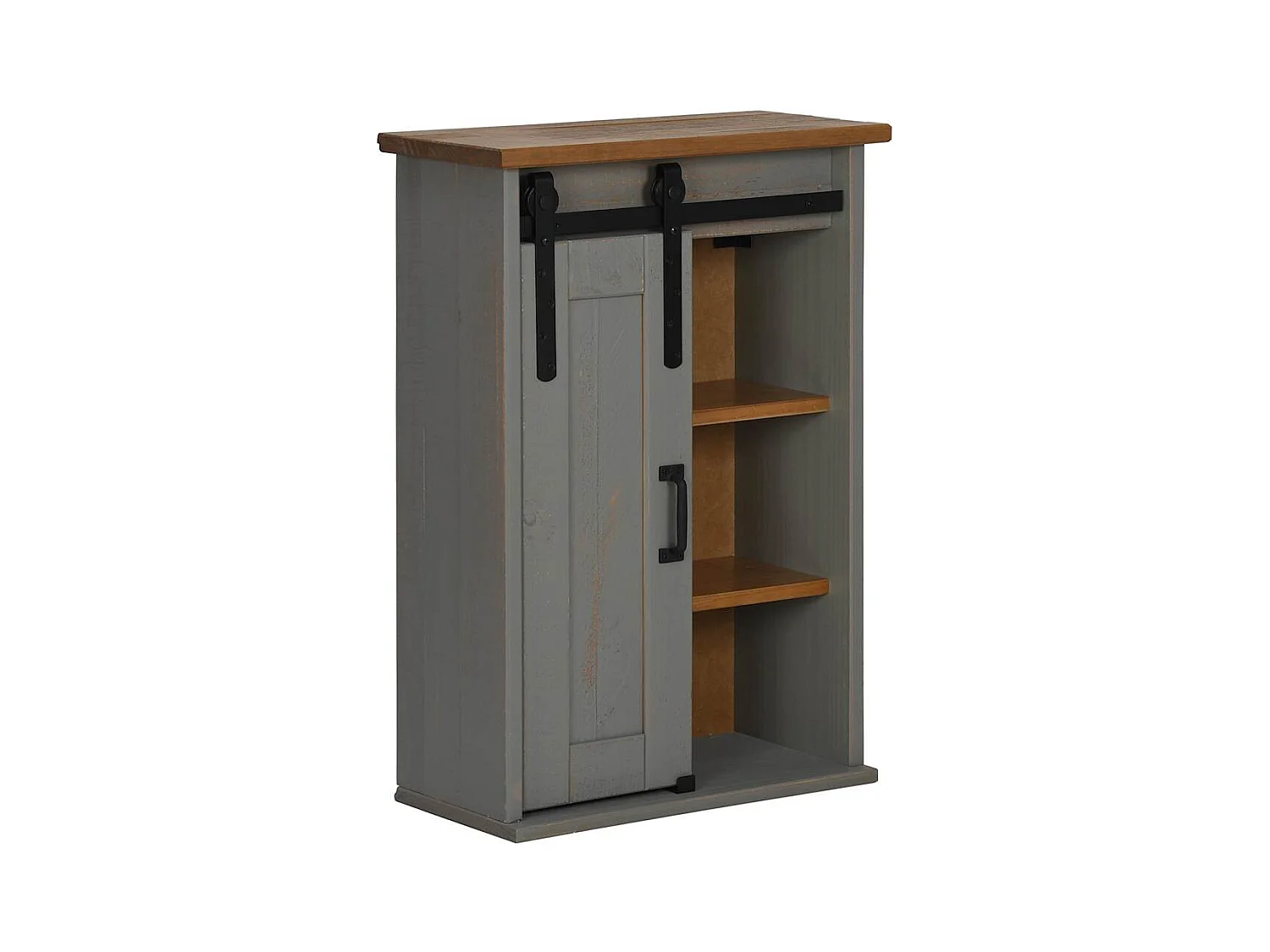 Hängeschrank HALDEN mit Schiebetür Grau 49x22,5x70 cm Kiefer