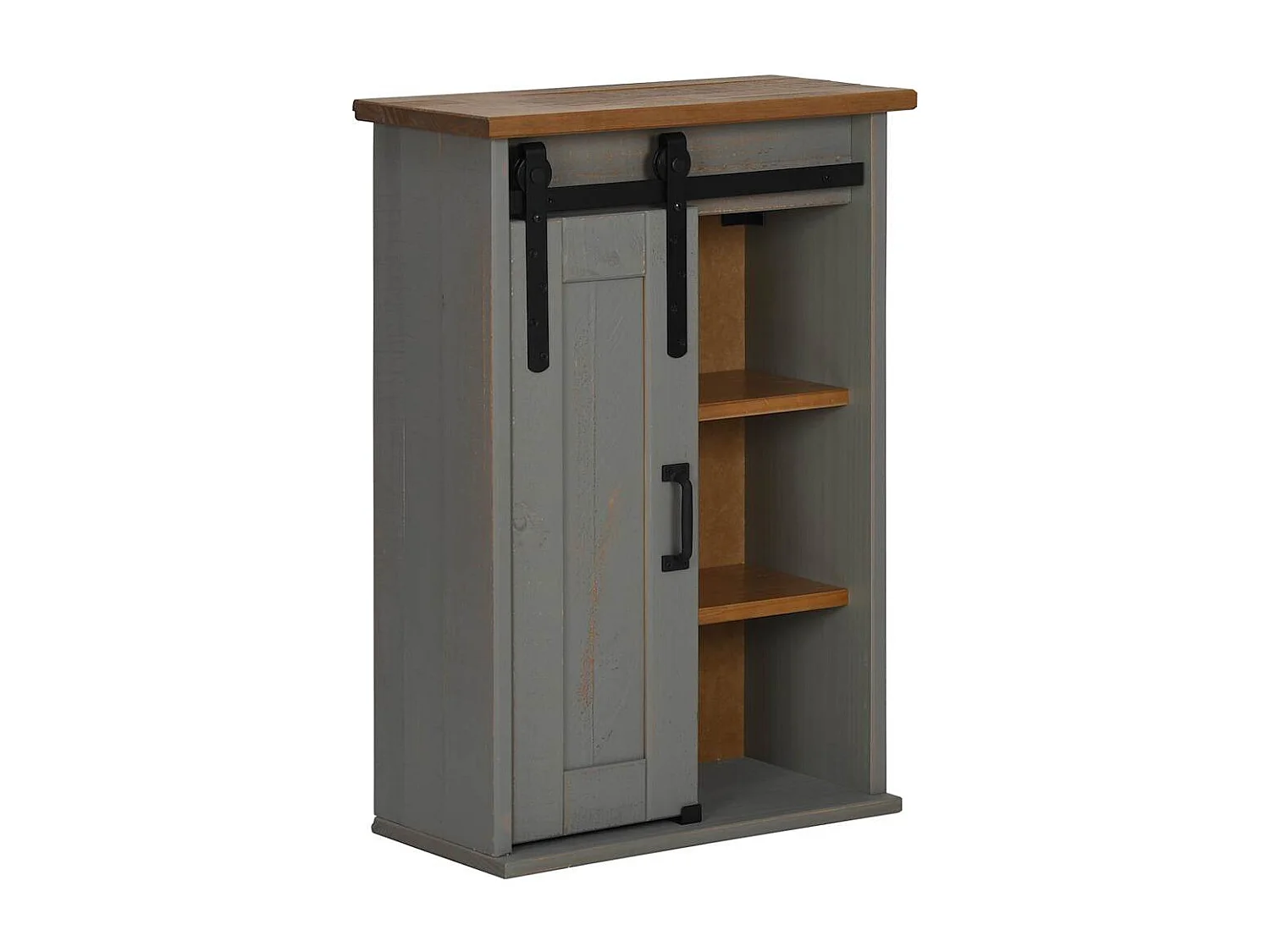 Armoire suspendue HALDEN porte coulissante gris 49x22,5x70 cm