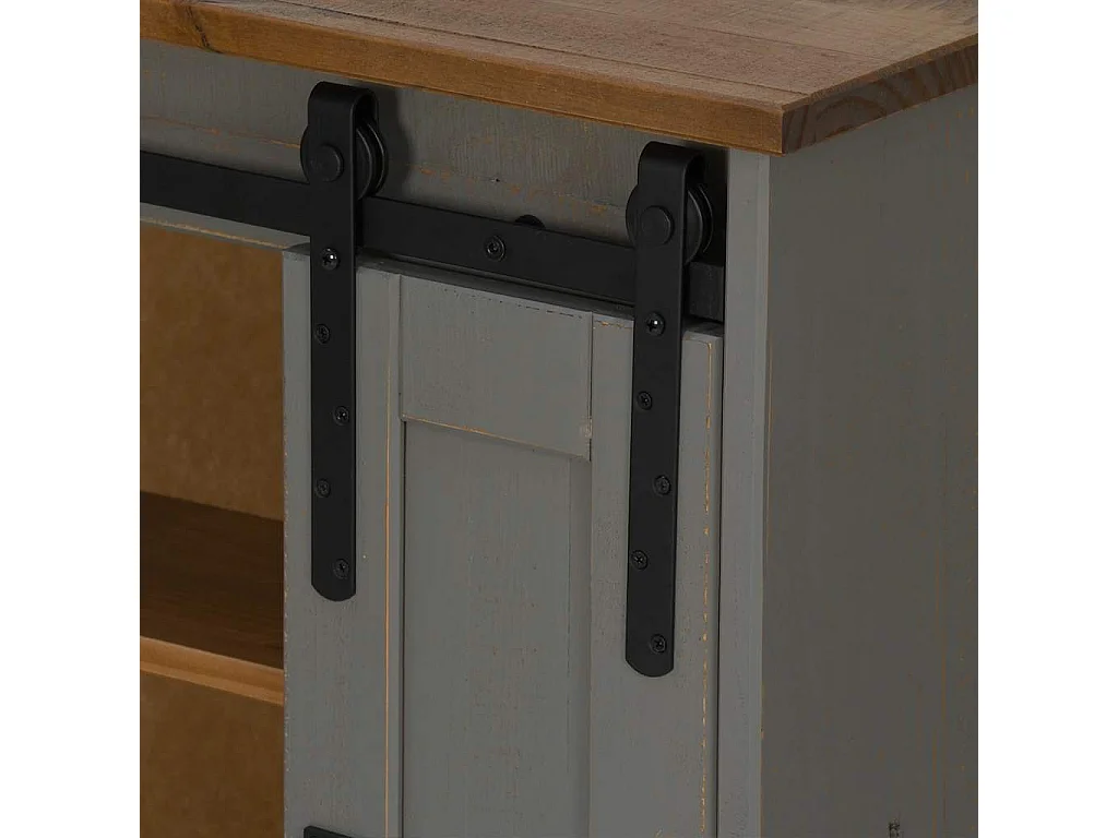 Armoire suspendue HALDEN porte coulissante gris 49x22,5x70 cm