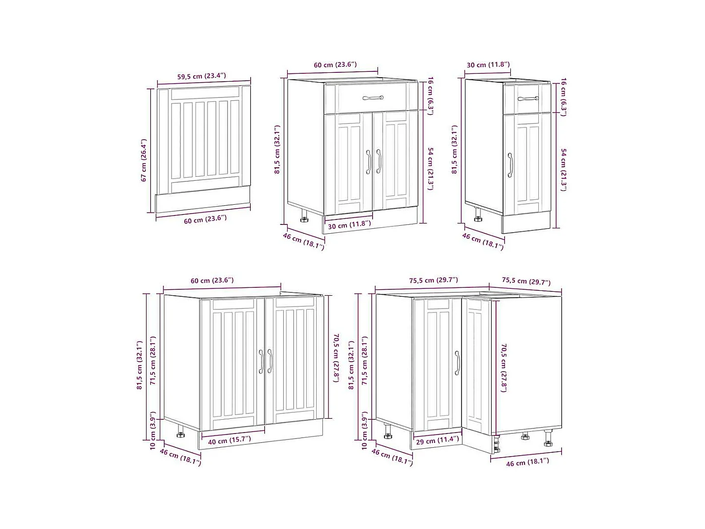 Ensemble d'armoires de cuisine 11 pcs Lucca bois d'ingénierie