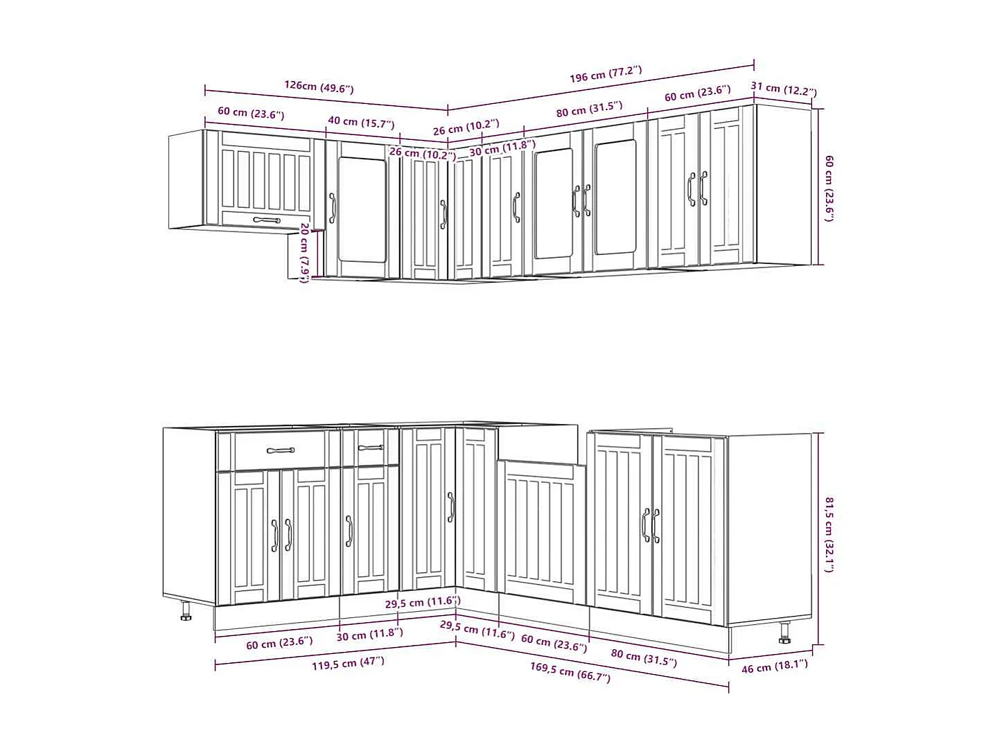 Ensemble d'armoires de cuisine 11 pcs Lucca bois d'ingénierie