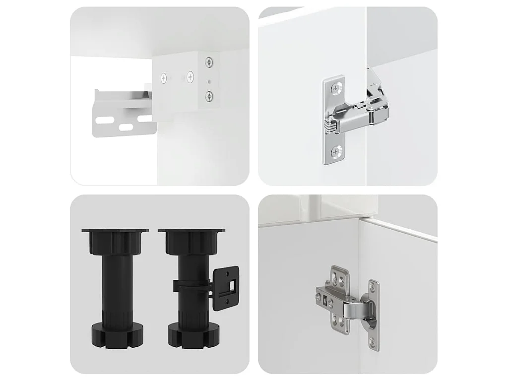 Set Mobili da Cucina 11 pz Lucca Bianchi Lucido in Truciolato