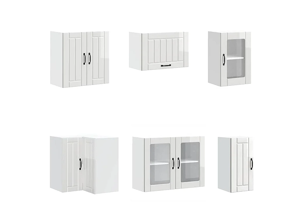 Set Mobili da Cucina 11 pz Lucca Bianchi Lucido in Truciolato