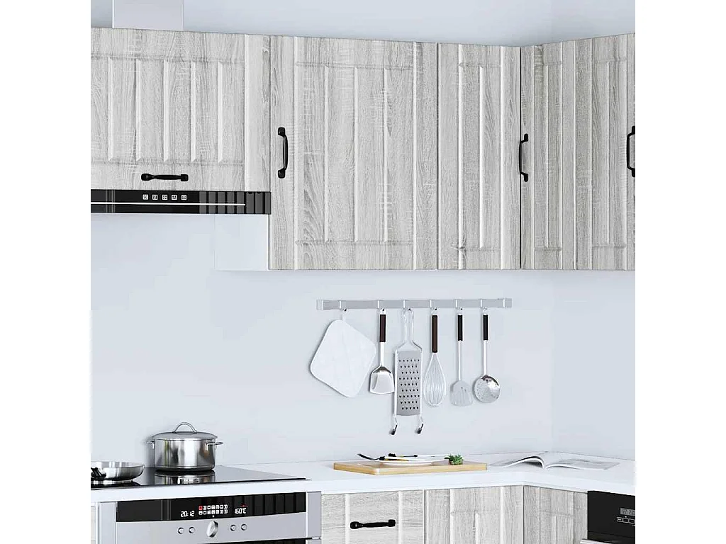 Armoire murale de cuisine Lucca sonoma gris bois ingénierie