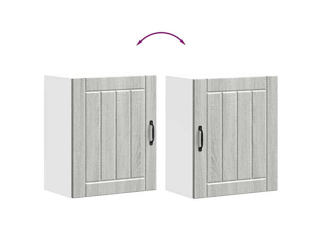 Armoire murale de cuisine Lucca sonoma gris bois ingénierie