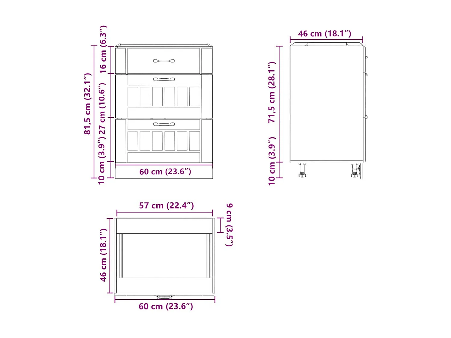 Armoire de cuisine Lucca blanc bois d'ingénierie