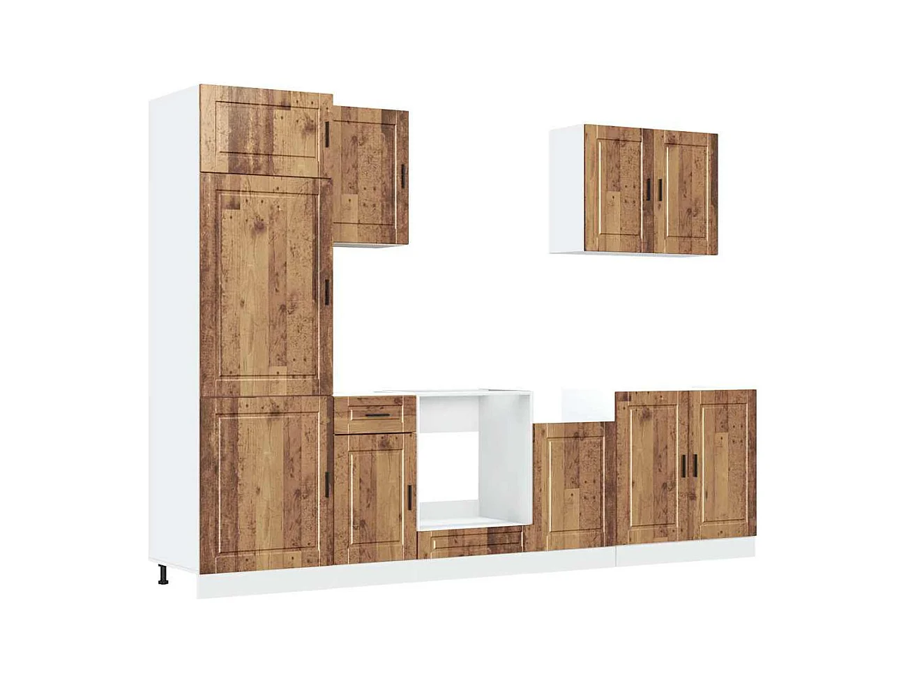 Set Mobili da Cucina 7 pz Porto Legno Vecchio in Truciolato