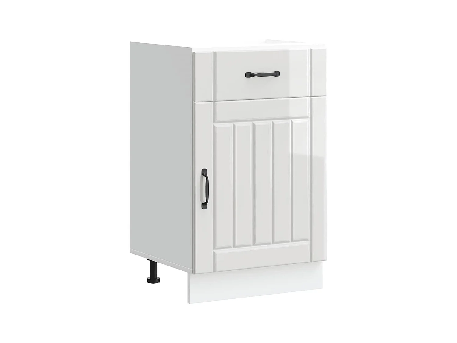 Armário de cozinha baixo Lucca deriv. madeira branco brilhante