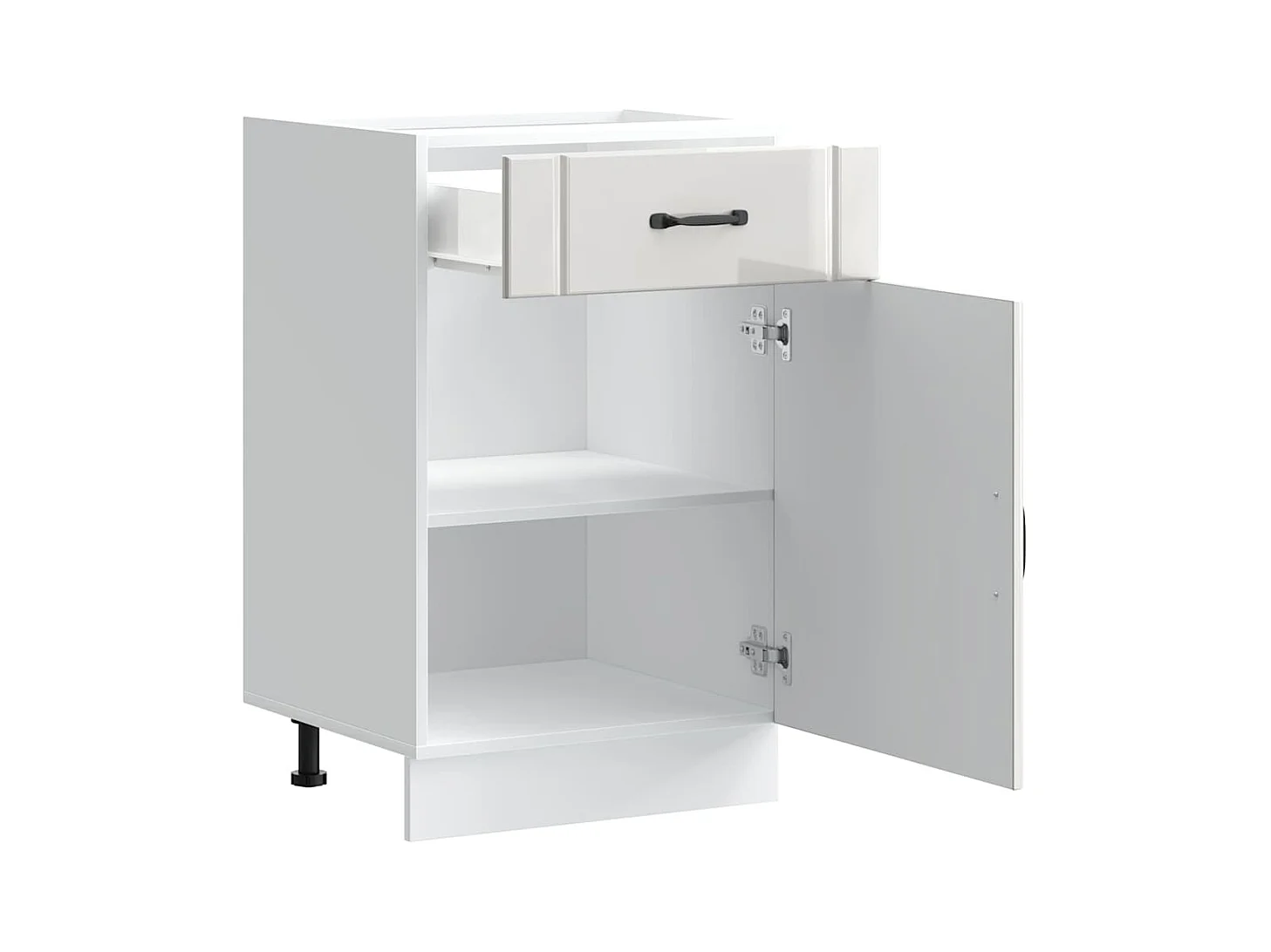 Armário de cozinha baixo Lucca deriv. madeira branco brilhante