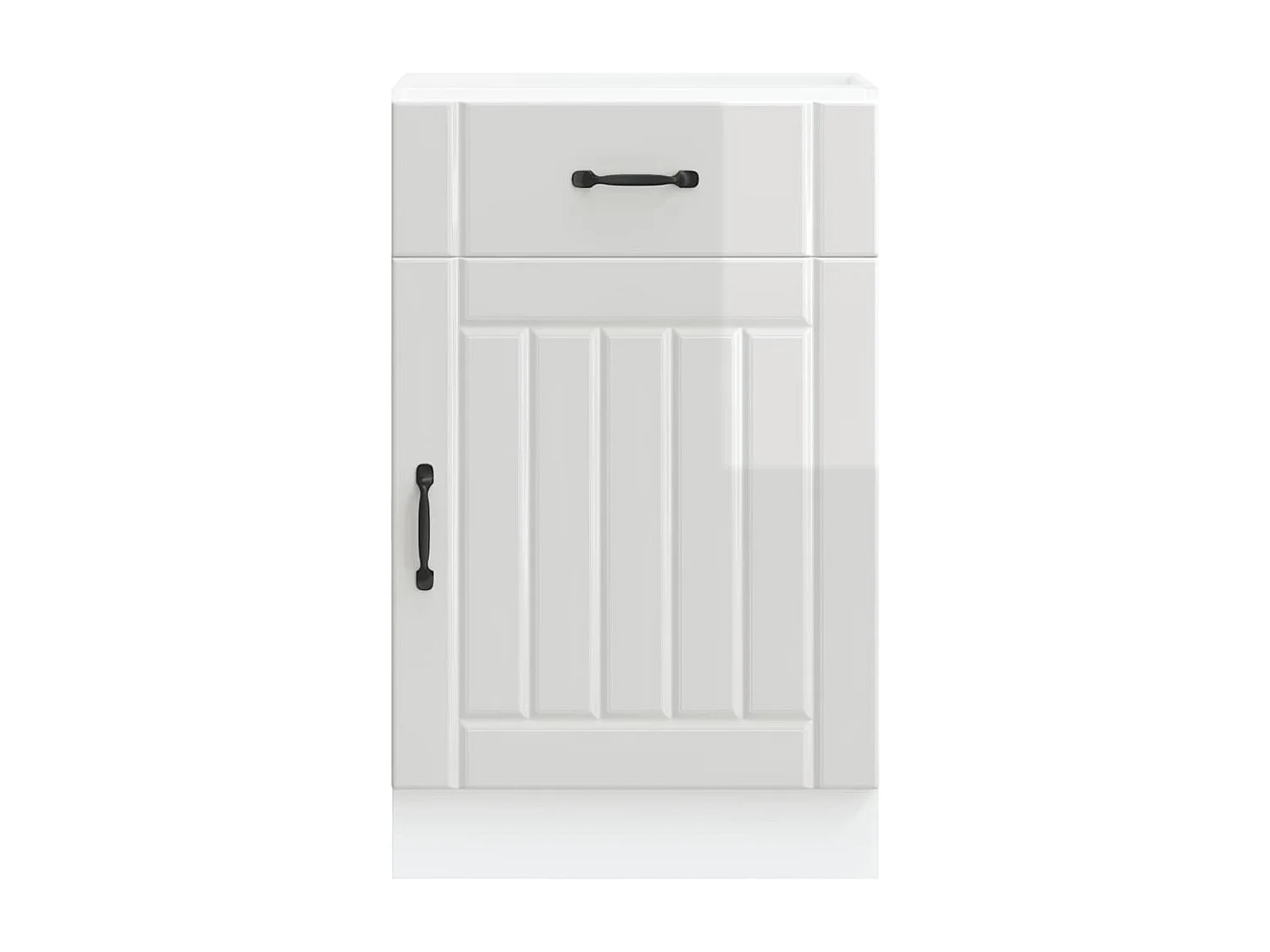 Armoire de cuisine Lucca blanc brillant bois ingénierie