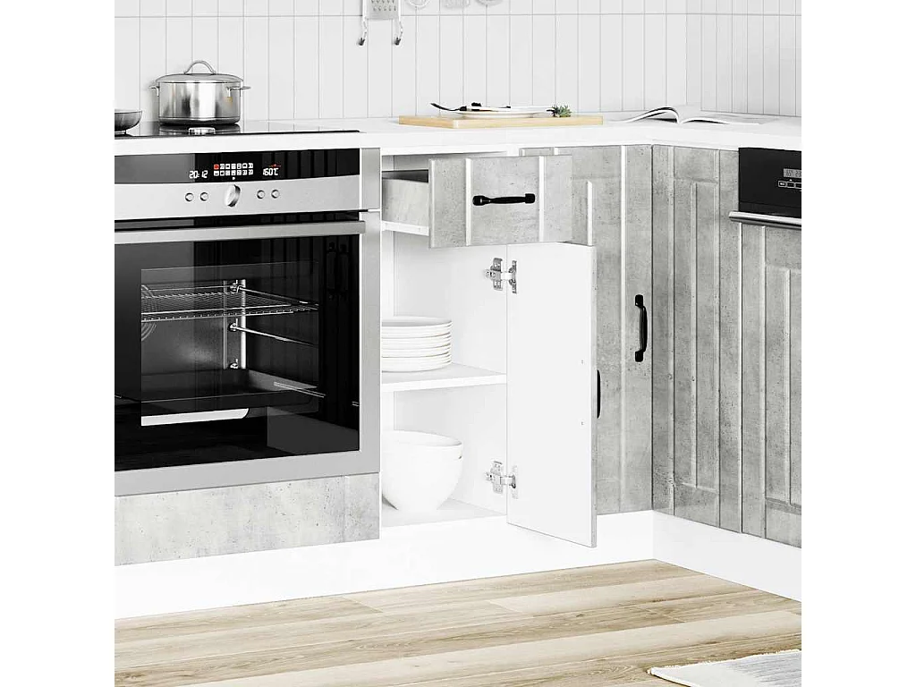 Base da Cucina Lucca Grigio Cemento in Legno Multistrato